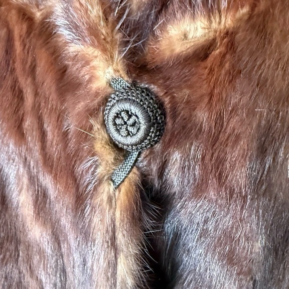 Vintage Full-Length Genuine Mink Fur Coat – Brown Mahogany – 1950s/60s L/XL - Picture 5 of 12